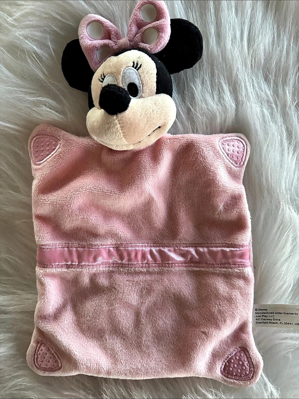 Disney Baby Minnie Mouse Pink Security Blanket Lovey Baby